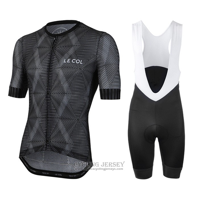 2020 Cycling Jersey Le Col Black Gray Short Sleeve And Bib Short